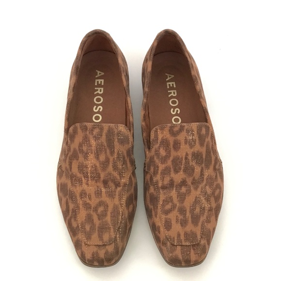 AEROSOLES Paynes Leopard Loafers Slip On Flats Cheetah Brown Tan Women’s Size 7 - Picture 3 of 16
